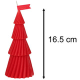 Red Christmas Tree Shaped Candle | Unscented Novelty Xmas Tree Candle - 17cm Candle - Tophatter Daily Deals