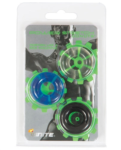 Power Stretch Donuts 3 Pc Multi Colour Cock Ring Set > Cock Ring > Sets - Tophatter Daily Deals