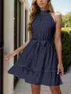 Tied Polka Dot Grecian Sleeveless Dress Casual Dresses - Tophatter Daily Deals