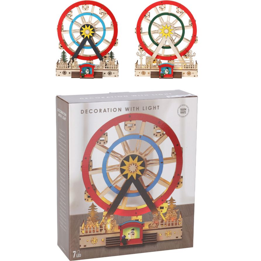 Christmas LED Ferris Wheel Ornament | Light-up Big Wheel Spinning Decoration LED Light - Tophatter Daily Deals