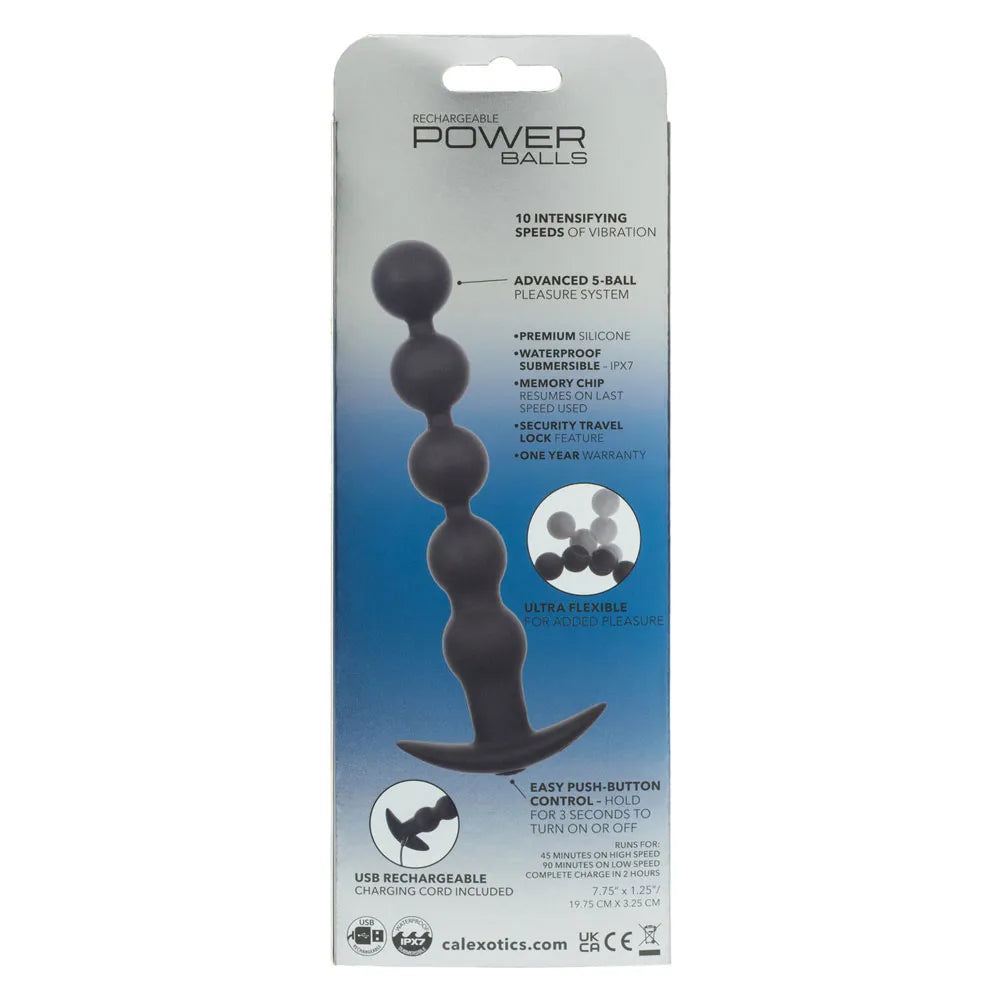 Rechargeable Power Balls (Black) – 5-Bead Pleasure Balls > Anal Range > Anal Beads - Tophatter Daily Deals
