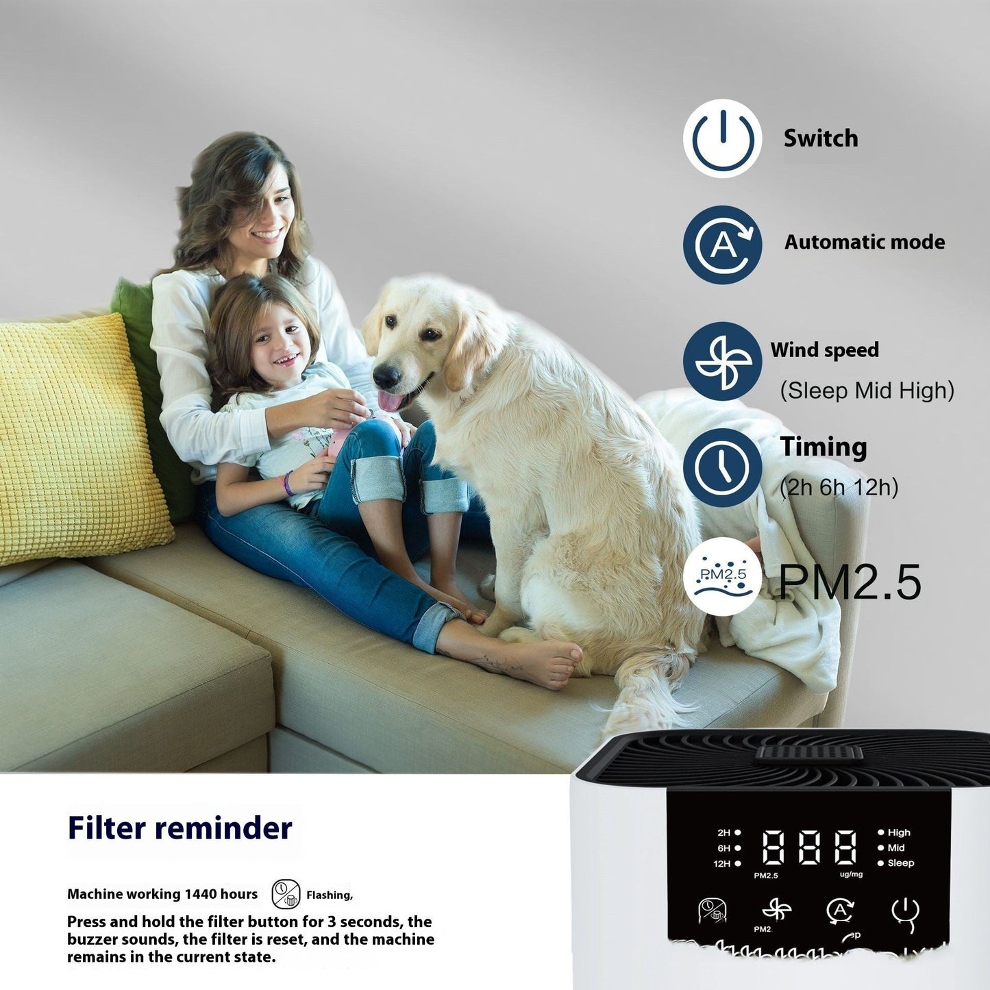 Anion Desktop Air Purifier Indoor 0 - Tophatter Daily Deals