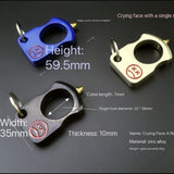 Knuckle duster Smiley Single Finger Spiked brass knuckles Self Defense Real-GS134 Pocket Knives - Tophatter Daily Deals