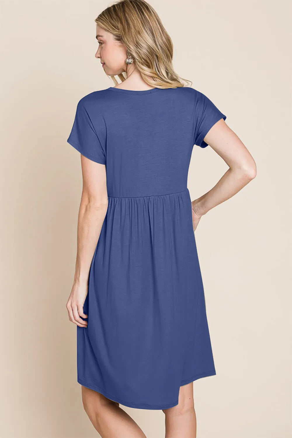 BOMBOM V-Neck Short Sleeve Dress Casual Dresses - Tophatter Daily Deals