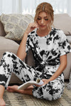 Tie-Dye Tee and Drawstring Waist Joggers Lounge Set Loungewear Sets - Tophatter Daily Deals