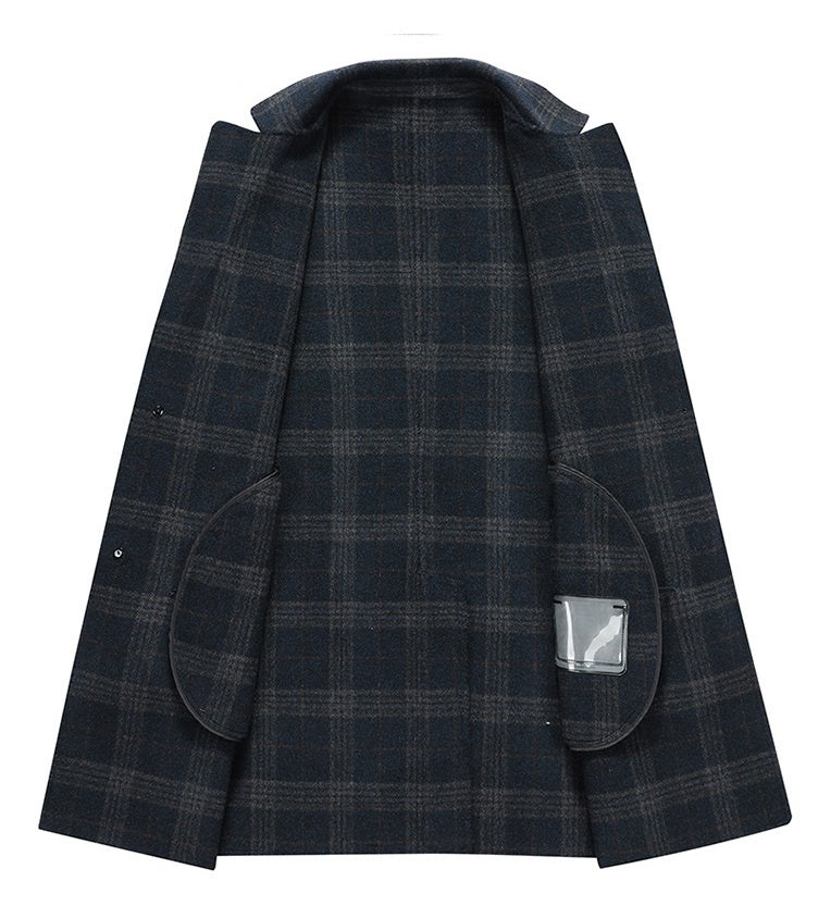 Warm Refined Men's Overcoat - Longline, Wool, Citywear 3D Changing Face Moving Picture Frame - Tophatter Daily Deals
