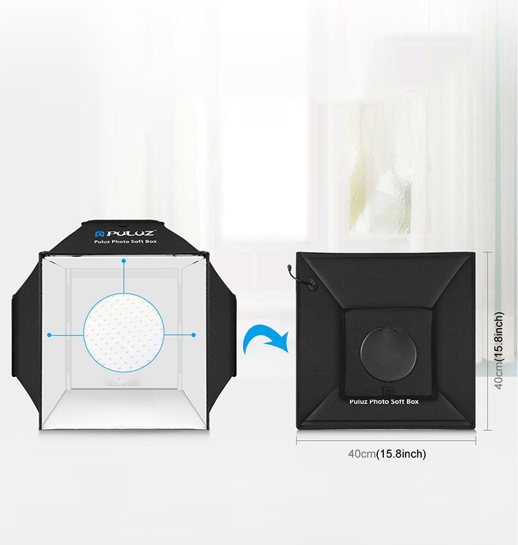 40cm Small Studio LED Folding Product Photo Light Box Simple Shooting Light 0 - Tophatter Daily Deals