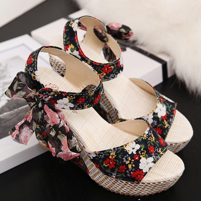 Bohemian high heel sandals Black 0 - Tophatter Daily Deals
