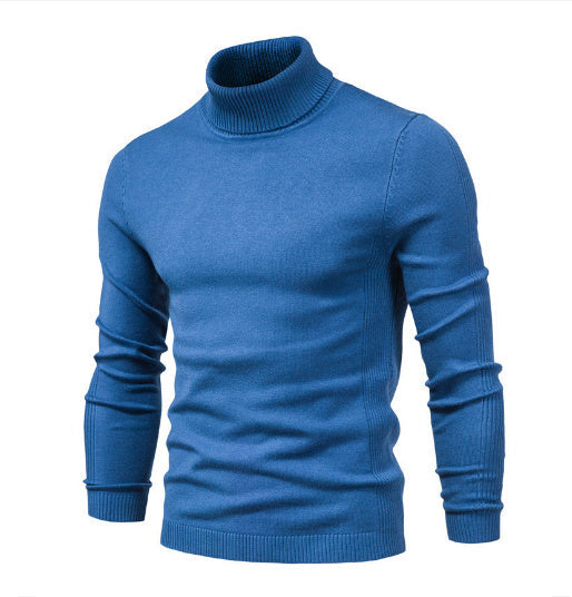 Soft Men's Turtleneck Sweater - Slim Fit Viscose Winter Dark Blue L 3D Changing Face Moving Picture Frame - Tophatter Daily Deals