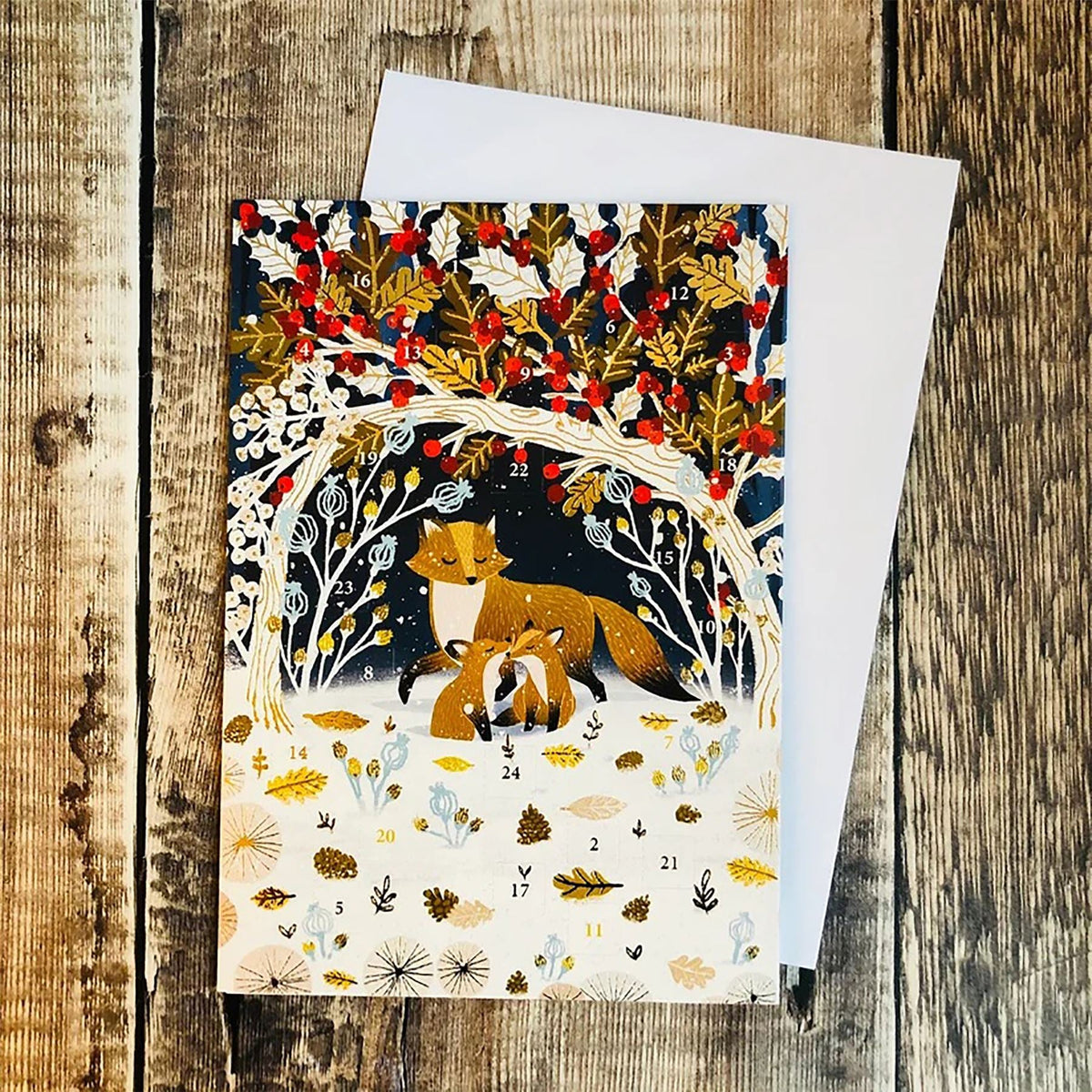 Paw Prints in the Snow Christmas Advent Calendar Greetings Card, Fox Advent Card Advent Calendar - Tophatter Daily Deals