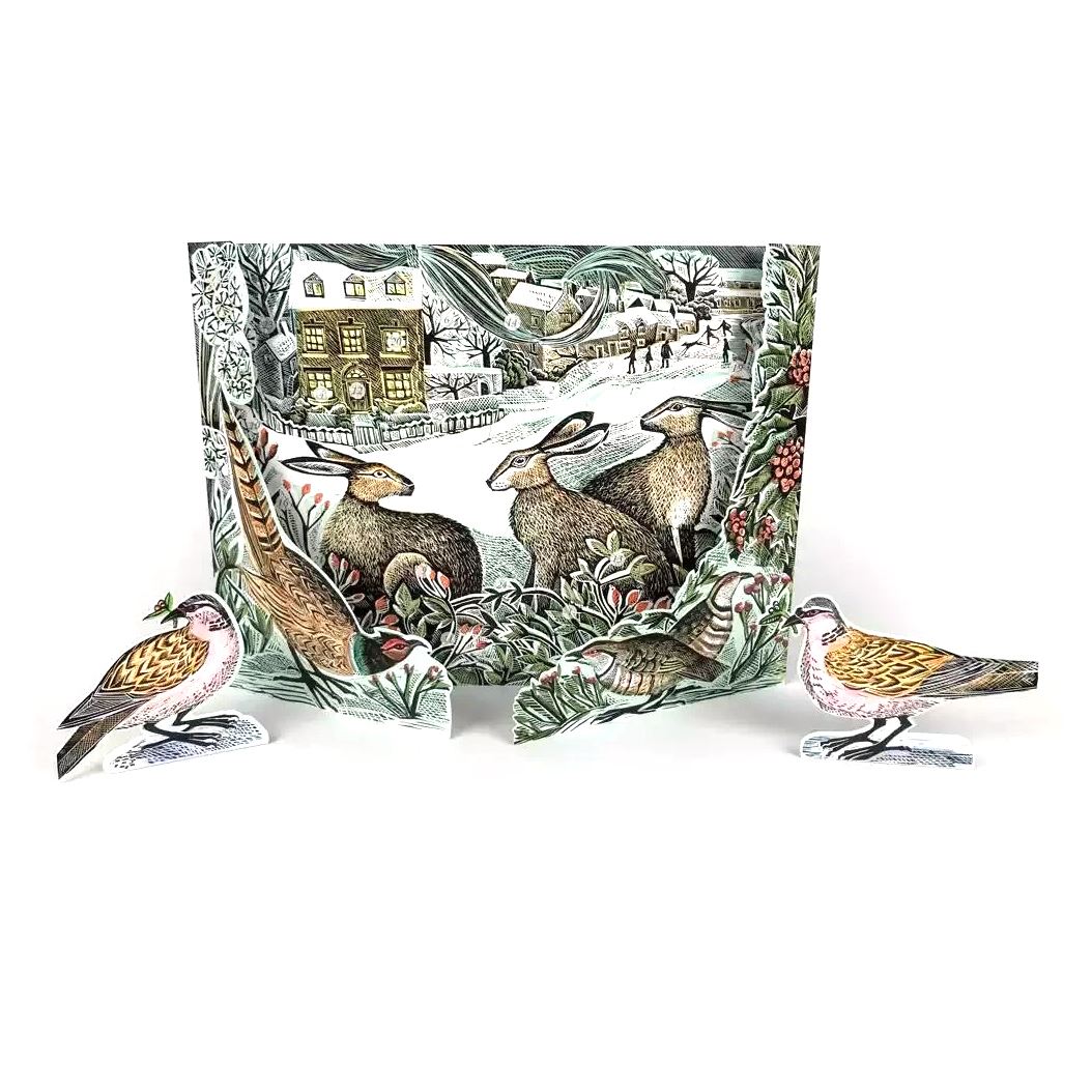 We Three Hares Pop-up 3D Advent Calendar | Rabbit Christmas Calendar - 40x30cm Advent Calendar - Tophatter Daily Deals