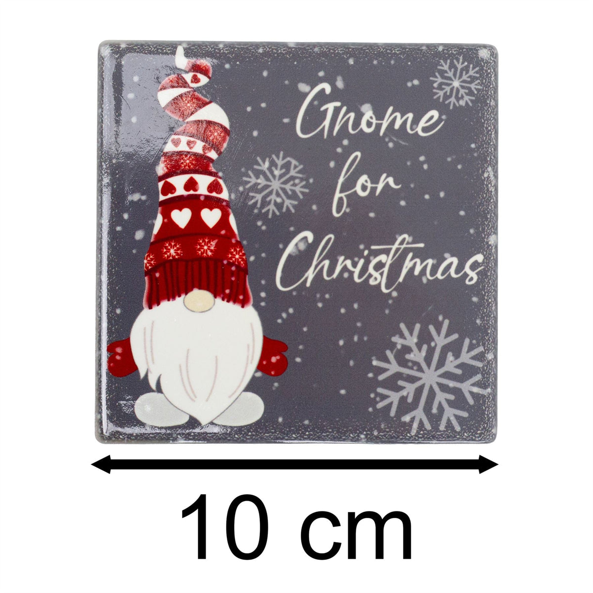 Set of 4 Fun Christmas Gonk Coasters | Square Ceramic Drinks Coasters - 10cm Coaster - Tophatter Daily Deals