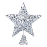 Silver Star Confetti Christmas Tree Topper, Gisela Graham Glitter Star 29cm Tree Decoration - Tophatter Daily Deals