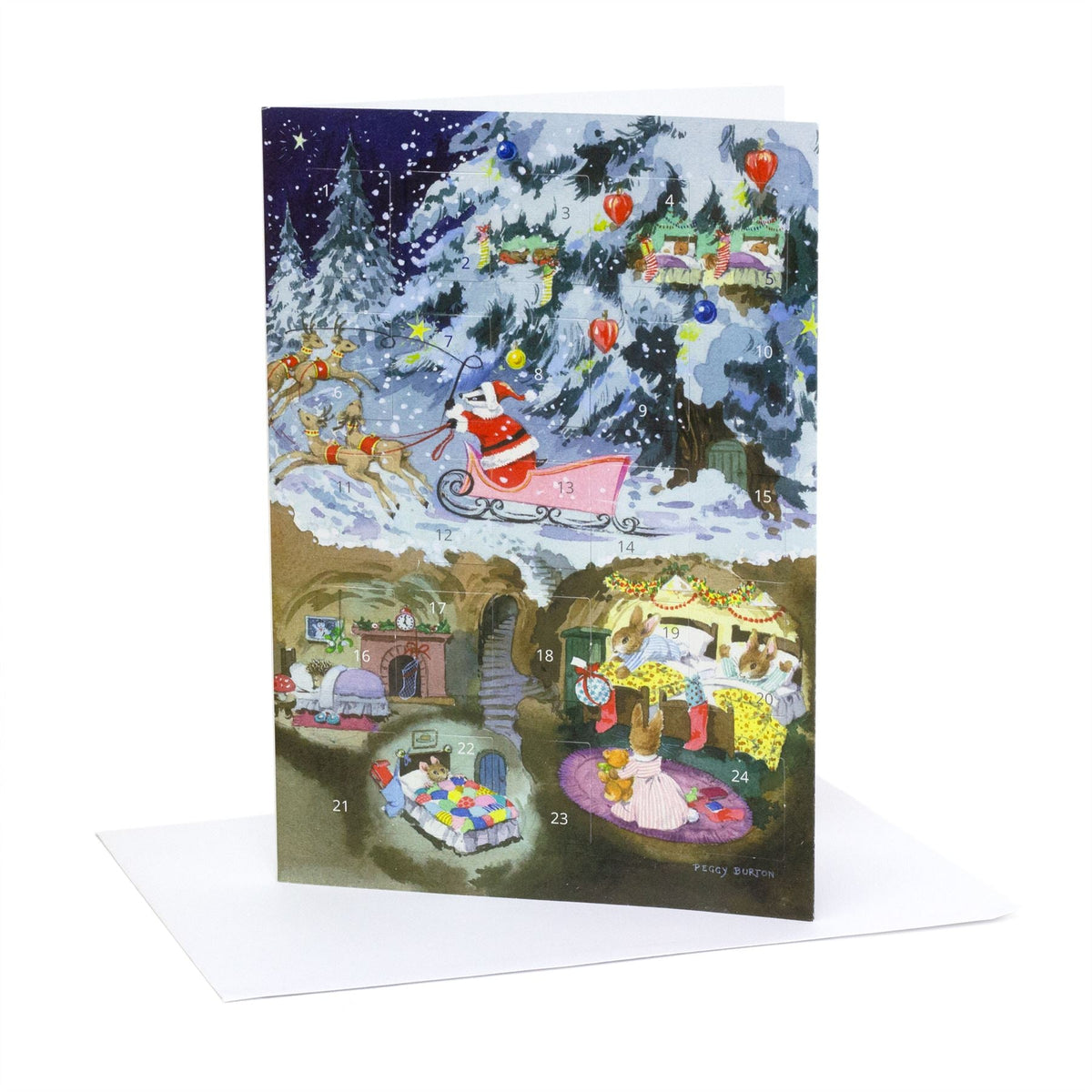 Badger Father Christmas Advent Calendar Greetings Card | Advent Calendar - A5 Advent Calendar - Tophatter Daily Deals