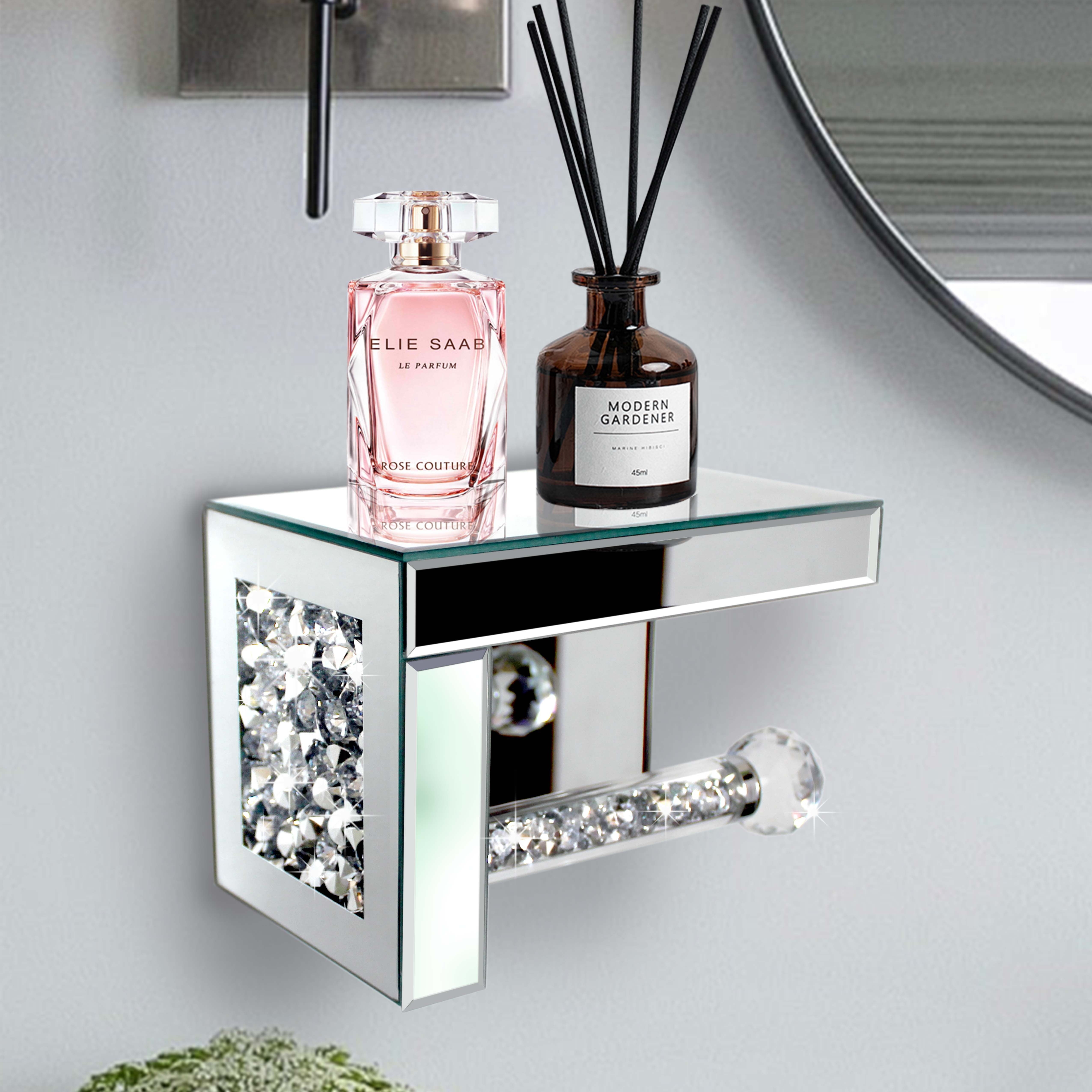 Crystal Glass Tissue Box Holder Countertop Organizer Bathroom Accessories - Tophatter Daily Deals