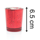 Red Speckled Tealight Holder | Red Mercury Effect Glass Tealight Holder | Glass Candle Holder Candle Pot Candle Holder - Tophatter Daily Deals