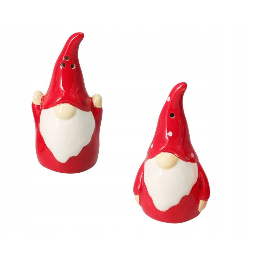 Christmas Gonk Salt and Pepper Shakers | Ceramic Gnome Salt & Pepper Set Salt and Pepper Shakers - Tophatter Daily Deals