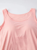 Round Neck Wide Strap Mini Tank Dress with Bra Casual Dresses - Tophatter Daily Deals
