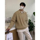 Fitted Men's Sweater Coat - Zip Collar, Ribbed Knit, Casual Khaki 3D Changing Face Moving Picture Frame - Tophatter Daily Deals
