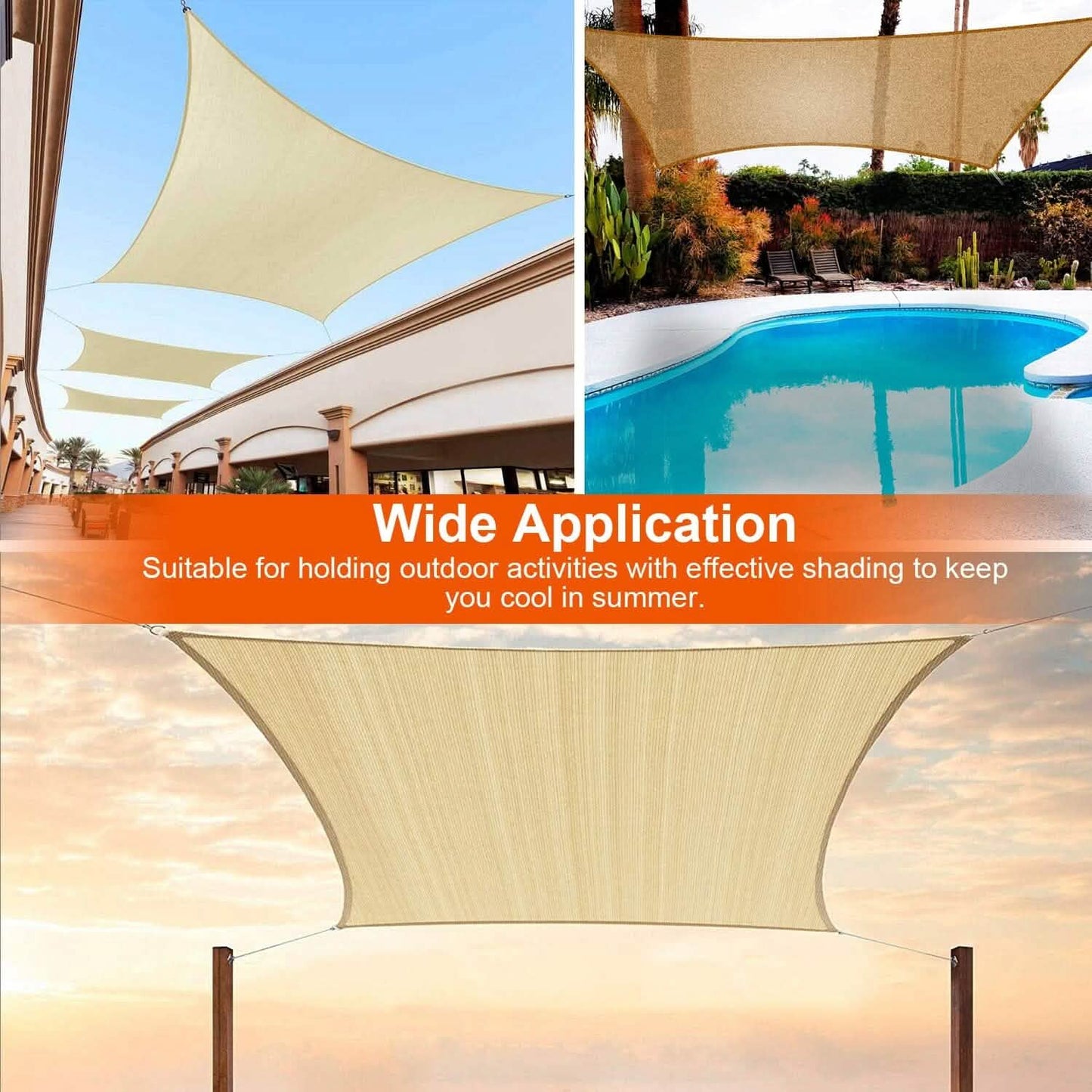 98% UV Block Awning Shelter Rectangle Shade Sails Top Canopy Outdoor Recreation - Tophatter Daily Deals