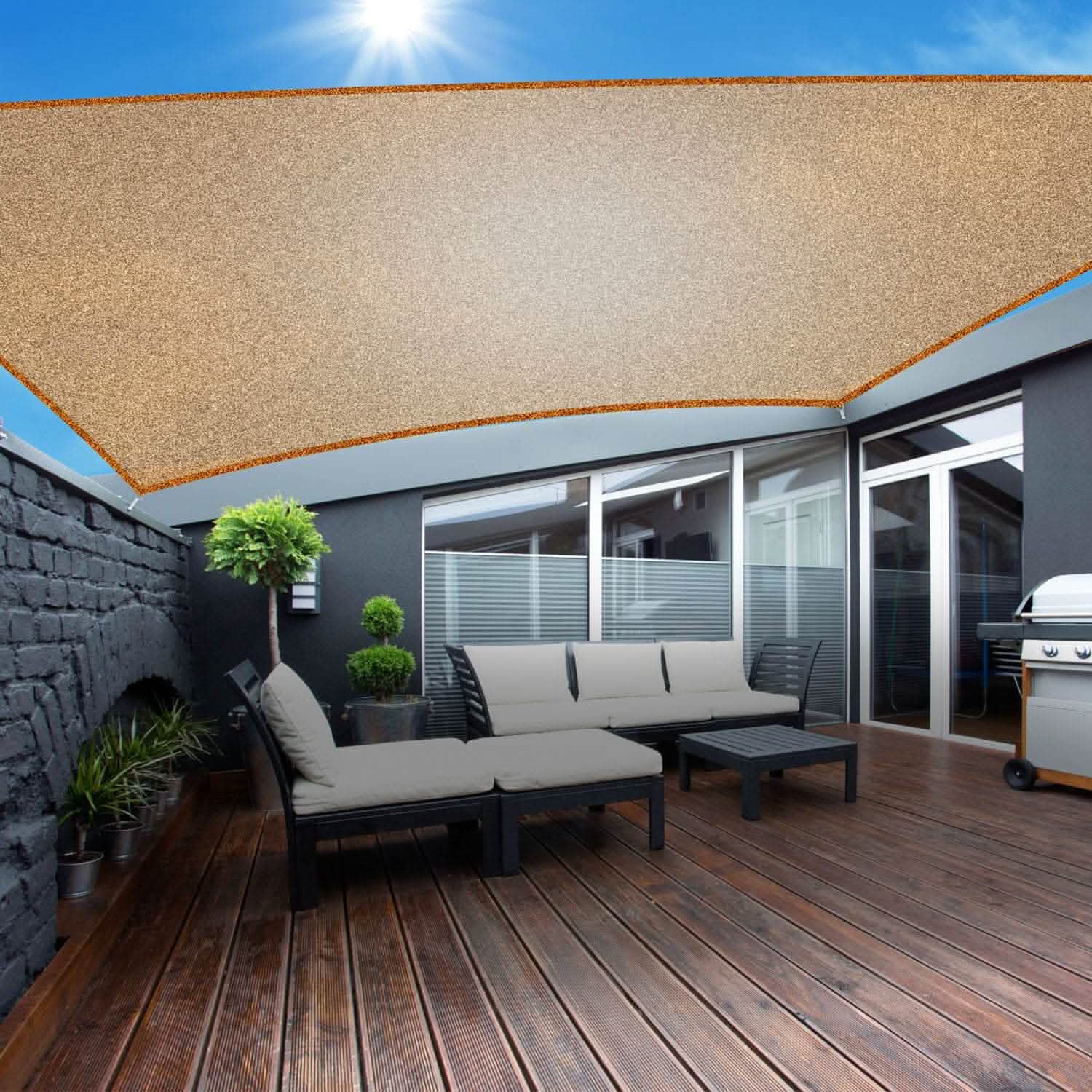 98% UV Block Awning Shelter Rectangle Shade Sails Top Canopy Outdoor Recreation - Tophatter Daily Deals