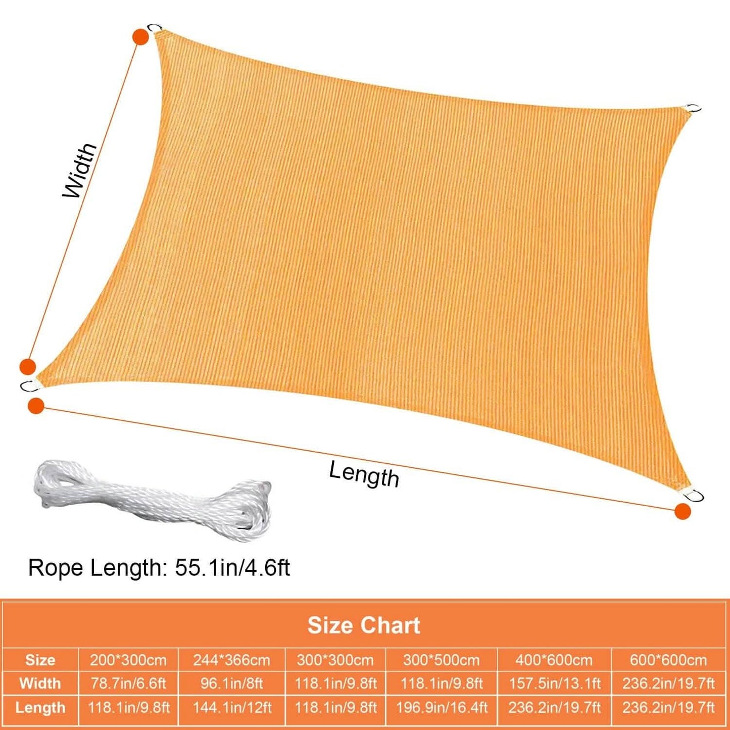 98% UV Block Awning Shelter Rectangle Shade Sails Top Canopy Outdoor Recreation - Tophatter Daily Deals