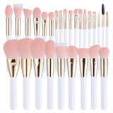 30 PCs Makeup Brush Set Soft Hair Eye Shadow Blush Face Powder Full Set 30 White Gold Powder 0 - Tophatter Daily Deals