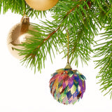 Rainbow Leaf Bauble | Multicoloured Christmas Tree Hanging Ornament - 6cm Baubles - Tophatter Daily Deals