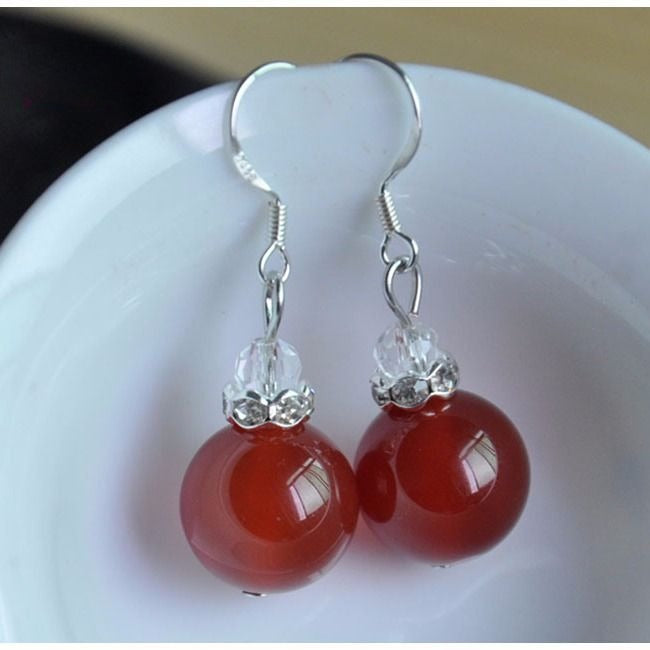 Natural Jadeite Bead Earrings 1 Earrings - Tophatter Daily Deals