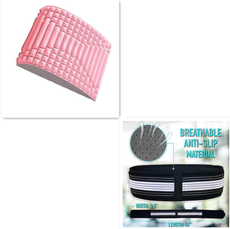 Back Stretcher Pillow Neck Lumbar Support Massager For Neck Waist Back Sciatica Herniated Disc Pain Relief Massage Relaxation Pink SetA 0 - Tophatter Daily Deals