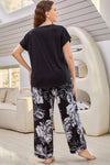 Full Size V-Neck Top and Floral Pants Lounge Set Loungewear Sets - Tophatter Daily Deals