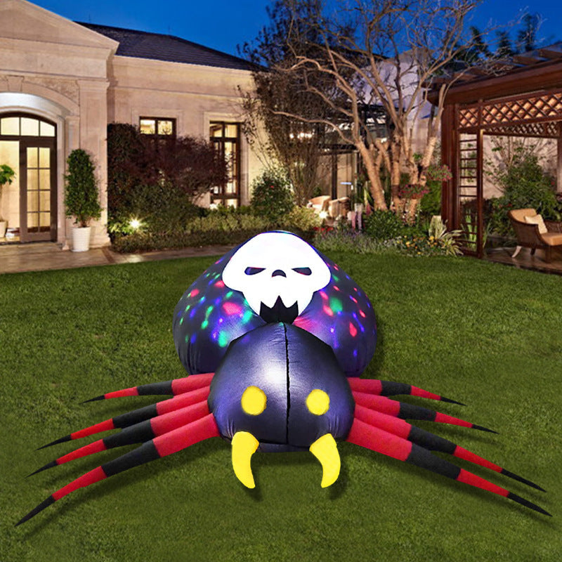 Inflatable Spider With LED Skull Abdomen Halloween Decor 3D Changing Face Moving Picture Frame - Tophatter Daily Deals