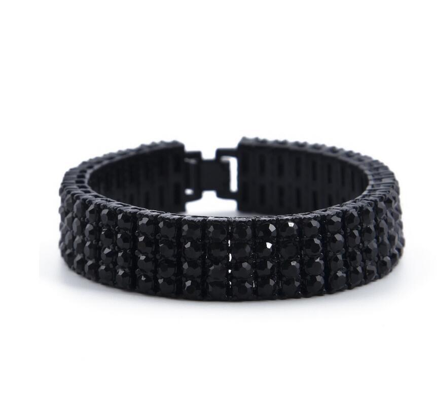 4 Row Tennis Bracelet Black 0 - Tophatter Daily Deals
