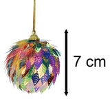 Rainbow Leaf Bauble | Multicoloured Christmas Tree Hanging Ornament - 6cm Baubles - Tophatter Daily Deals