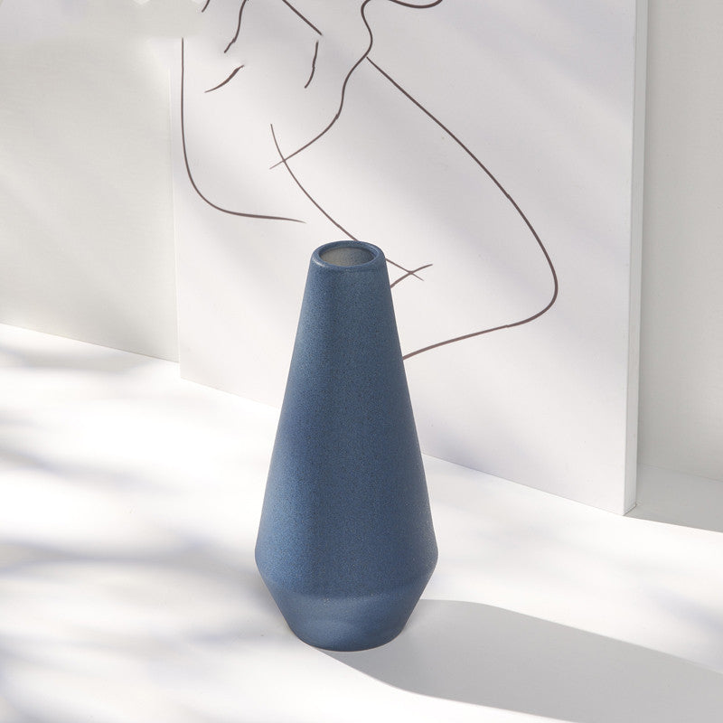 Blue Nordic Mediterranean Dry Flower Vase Living Room Simple Ceramic Creative Decoration Table Flower 2 Style 0 - Tophatter Daily Deals