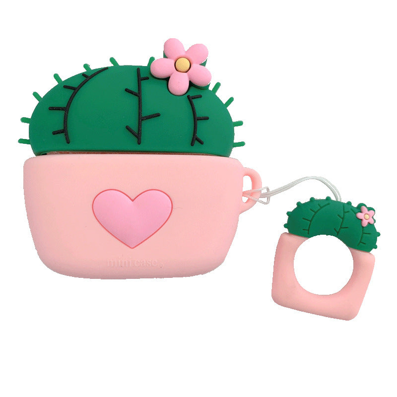 Cactus AirPods Case Cover - Silicone Protective Flip Case Pink AirPods Cases & Covers - Tophatter Daily Deals