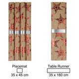 Elegant Red And Gold Table Runner And Placemats Set | Christmas Table Runner And Place Mats | Festive Table Mats Table Runner - Tophatter Daily Deals