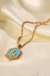 18K Gold Plated Snake Geometric Pendant Necklace Necklaces - Tophatter Daily Deals