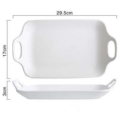 Baking oven-Ear heat resistant baking tray White Long style 0 - Tophatter Daily Deals