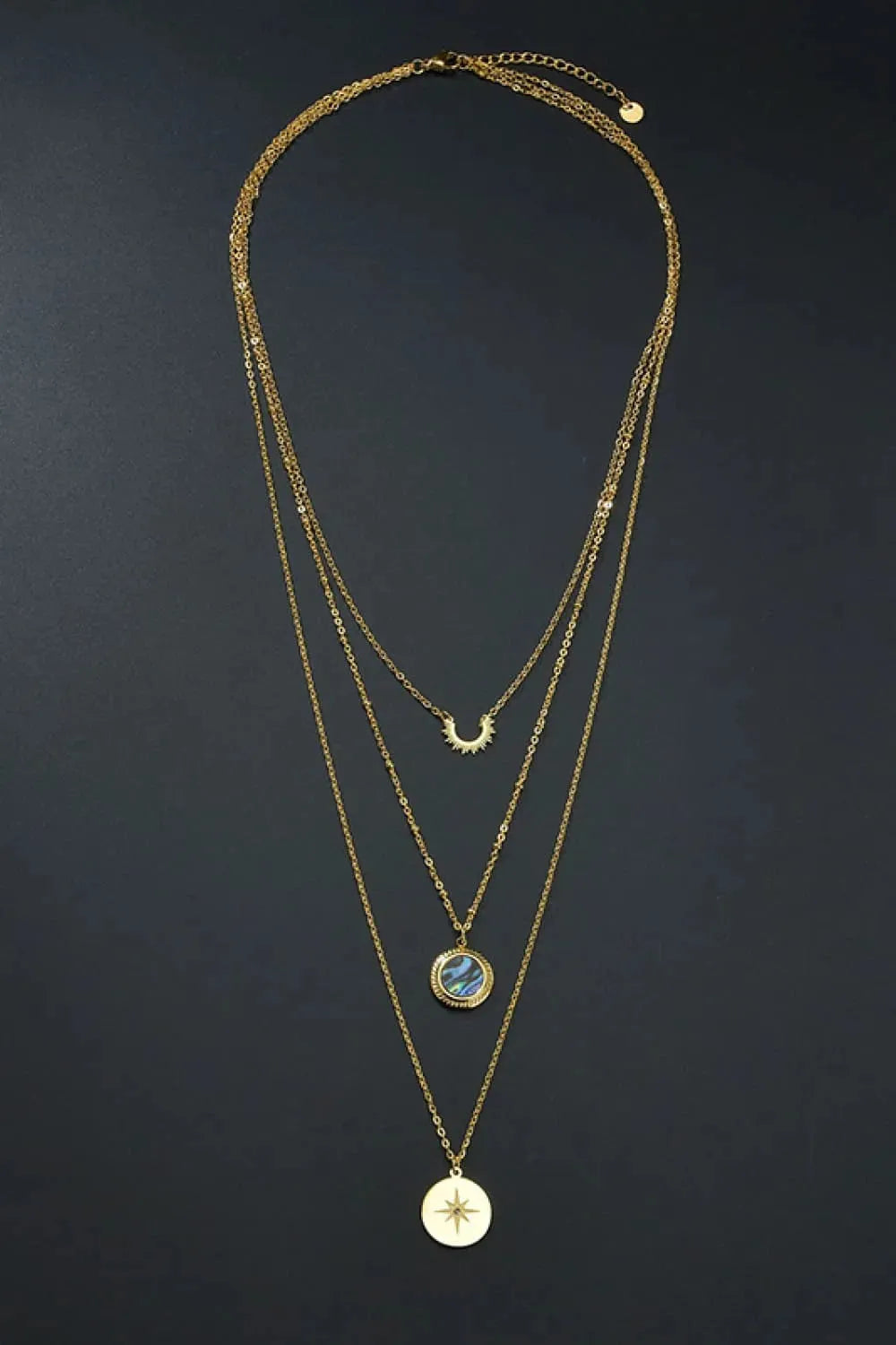 Triple-Layered Stainless Steel Necklace Necklaces - Tophatter Daily Deals