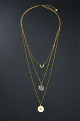 Triple-Layered Stainless Steel Necklace Necklaces - Tophatter Daily Deals