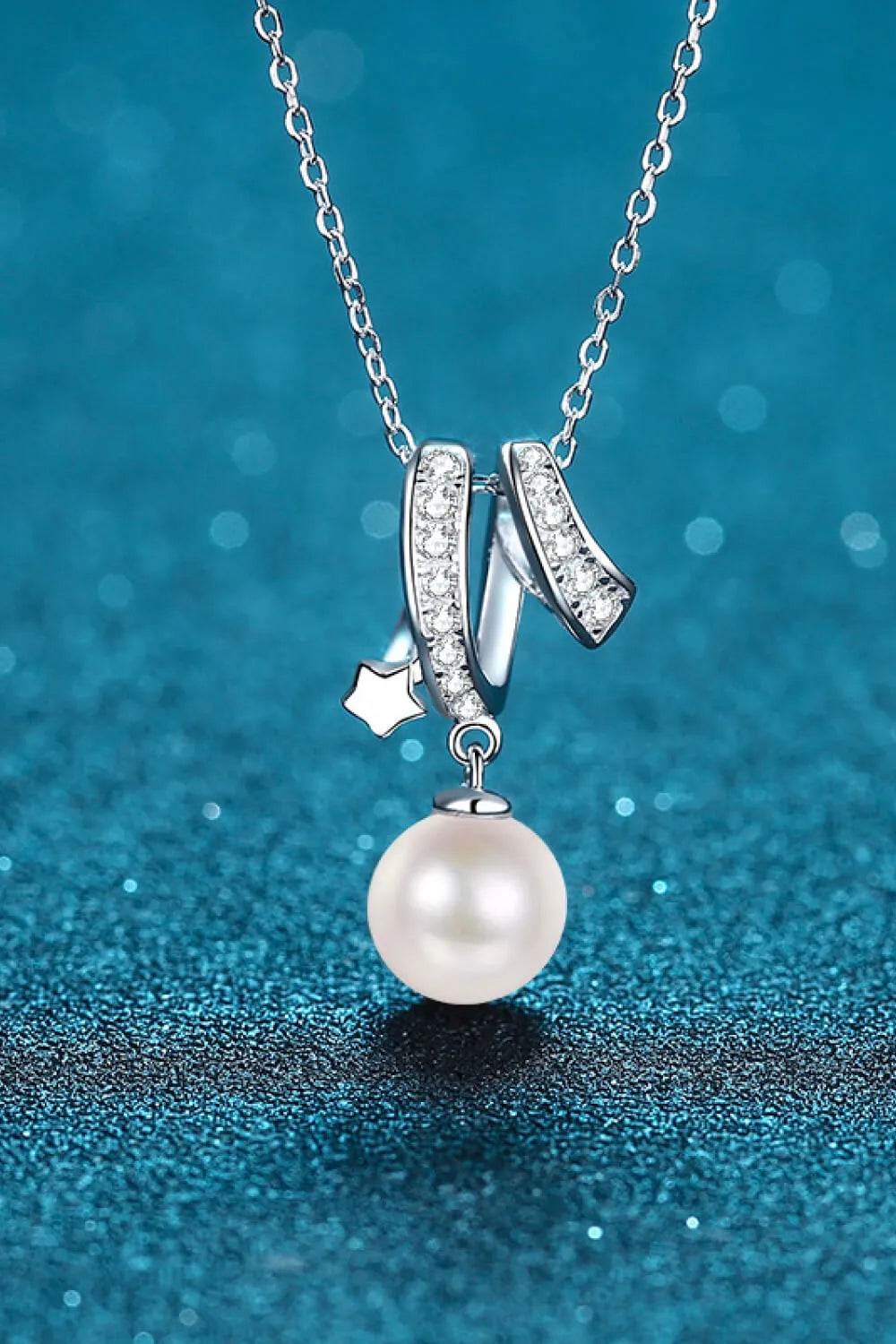 Give You A Chance Pearl Pendant Chain Necklace Silver One Size Necklaces - Tophatter Daily Deals