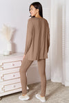 Basic Bae Full Size V-Neck Soft Rayon Long Sleeve Top and Pants Lounge Set Loungewear Sets - Tophatter Daily Deals