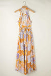 Tied Printed Grecian Sleeveless Maxi Dress Casual Dresses - Tophatter Daily Deals