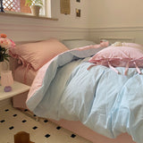 All Cotton Washed Cotton Four-piece Set Soft Comfortable Bow Bedding 0 - Tophatter Daily Deals