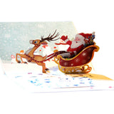 3D Christmas Pop-up Greeting Card Deer Cart Picture color 0 - Tophatter Daily Deals