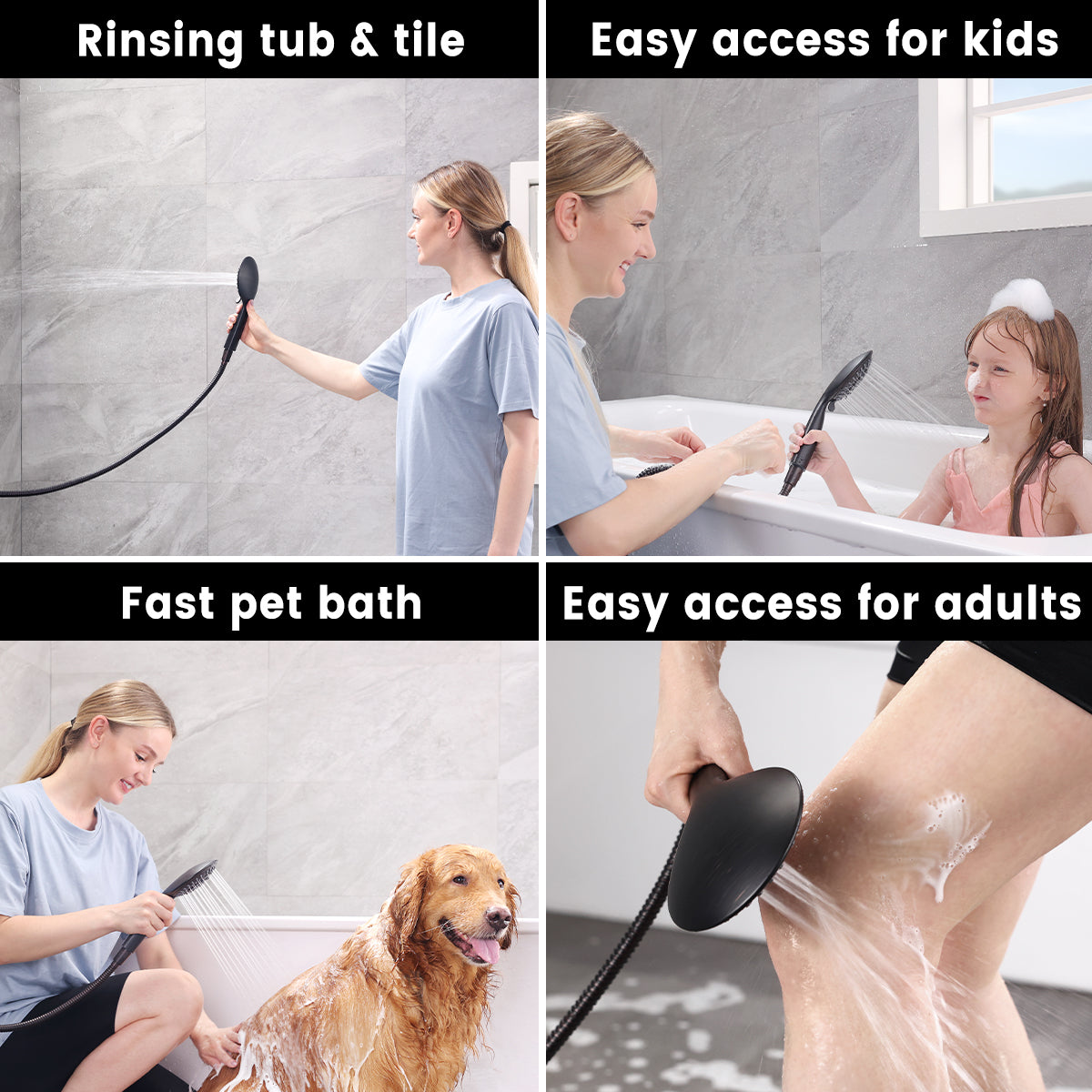 9-Spray Handheld Shower Head Set with Hose and Shower Arm Mount Home Improvement - Tophatter Daily Deals