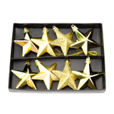 Gold 8 Piece Mini Christmas Star Baubles | Set Of 8 Star Christmas Tree Bauble Decorations | Xmas Tree Baubles Gold Christmas Tree Ornaments Tree Decoration - Tophatter Daily Deals