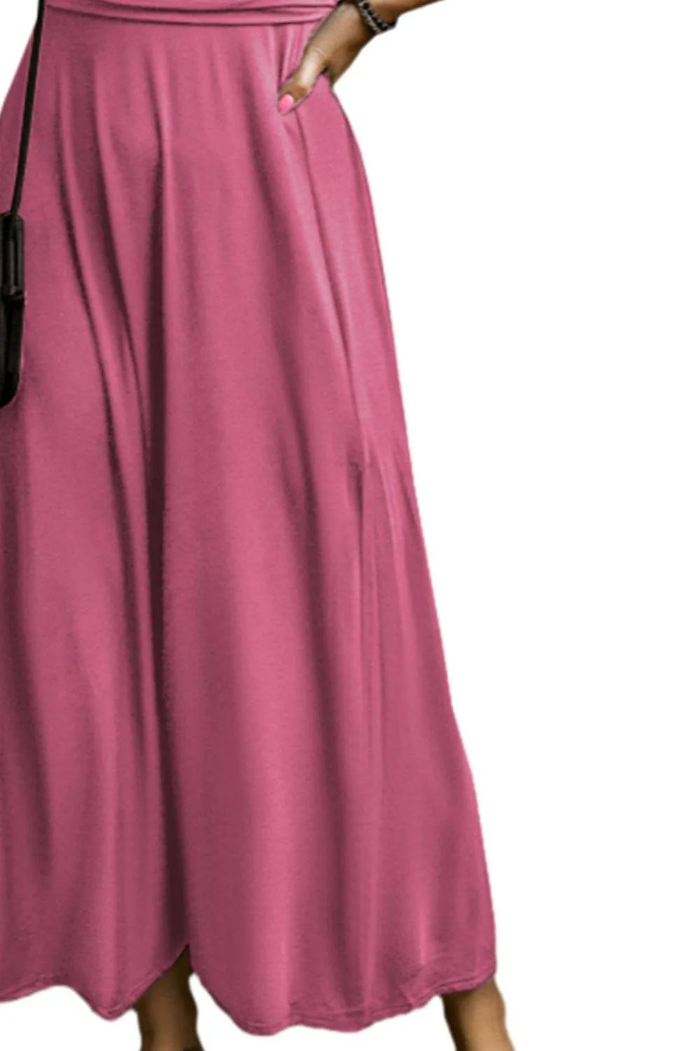 Smocked V-Neck Short Sleeve Dress Casual Dresses - Tophatter Daily Deals