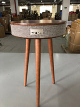 Bluetooth Speaker Small Coffee Table Wireless Charging Creative Small Round Table Walnut British regulatory 0 - Tophatter Daily Deals